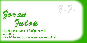 zoran fulop business card