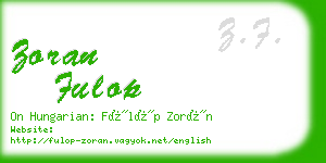 zoran fulop business card